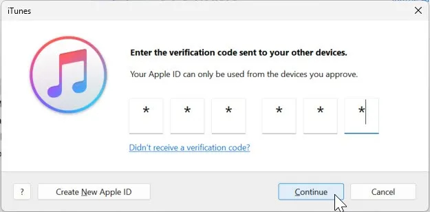 با استفاده از کدی که در دستگاه iOS که به Apple ID شما لینک شده است، اجازه ورود به سیستم را بدهید